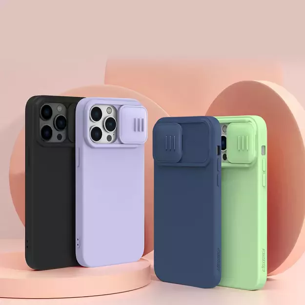 Nillkin CamShield Magnetic Silicone Case iPhone 14 Pro Max Magnetic MagSafe Cover with Camera Protector Blue 17