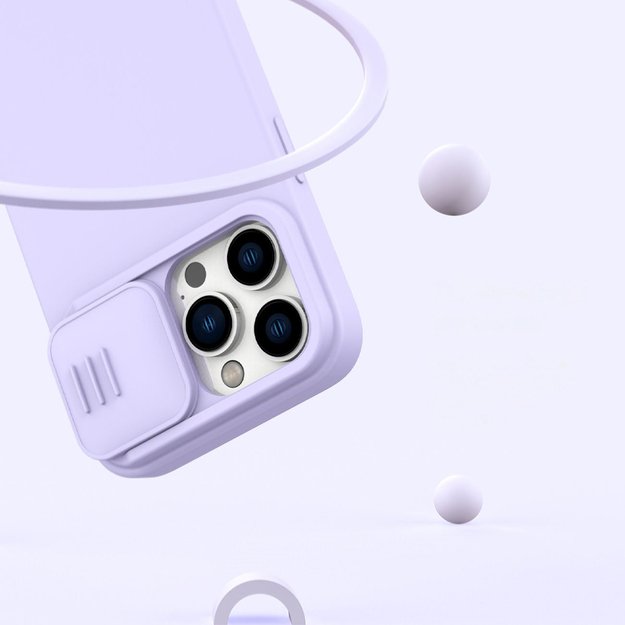 Nillkin CamShield Magnetic Silicone Case iPhone 14 Pro Max Magnetic MagSafe Cover with Camera Protector Blue 30