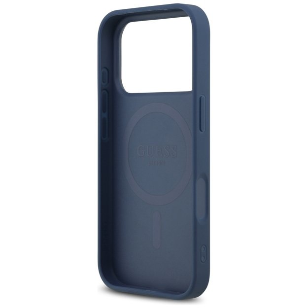 Guess Leather 4G Triangle Strass MagSafe Case for iPhone 17 Pro - Blue 6