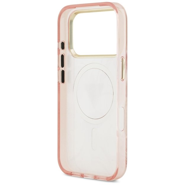 Guess Jungle Tonal Triangle MagSafe Case for iPhone 17 Pro Max - Pink 6