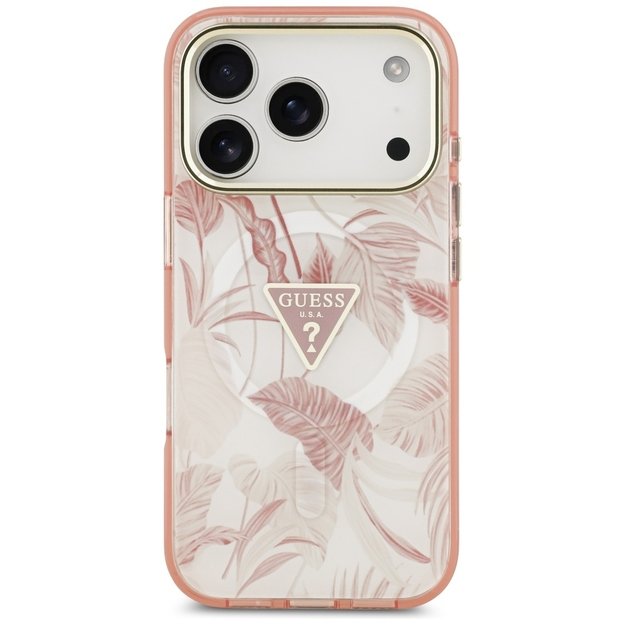 Guess Jungle Tonal Triangle MagSafe Case for iPhone 17 Pro Max - Pink 2