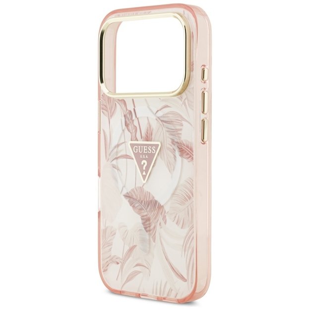 Guess Jungle Tonal Triangle MagSafe Case for iPhone 17 Pro Max - Pink 5