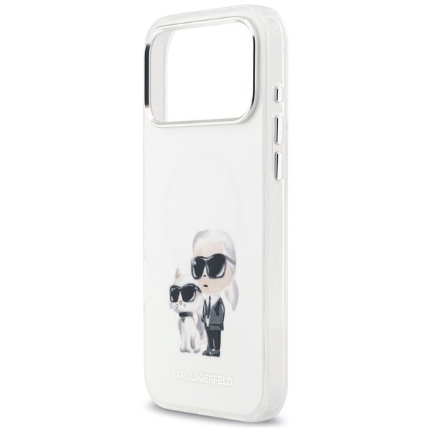 Karl Lagerfeld IML Aquarelle Karl &amp  Choupette &amp  Logo MagSafe Case for iPhone 17 Pro Max - White 5