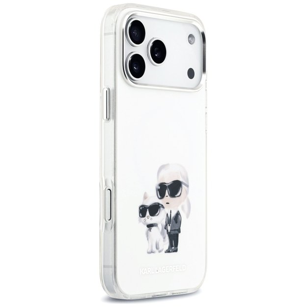 Karl Lagerfeld IML Aquarelle Karl &amp  Choupette &amp  Logo MagSafe Case for iPhone 17 Pro Max - White 3