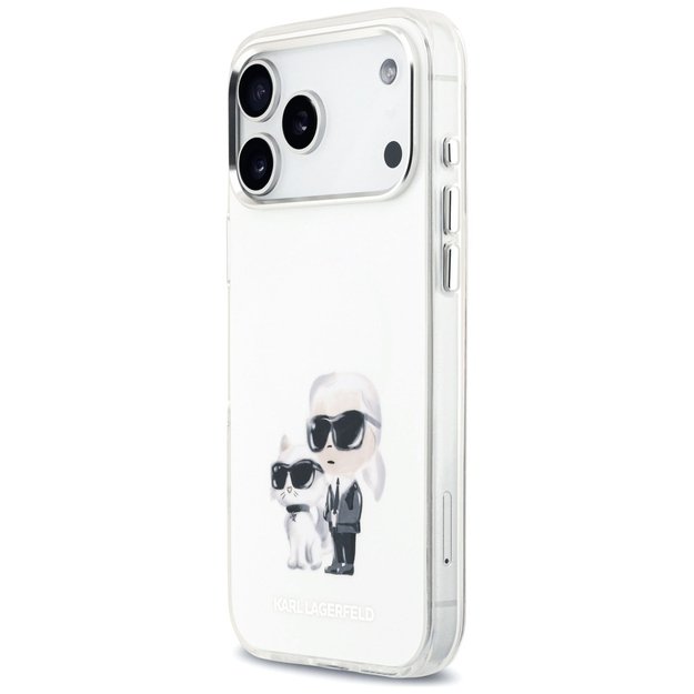 Karl Lagerfeld IML Aquarelle Karl &amp  Choupette &amp  Logo MagSafe Case for iPhone 17 Pro Max - White 1