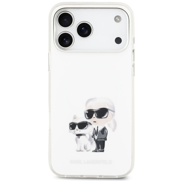 Karl Lagerfeld IML Aquarelle Karl &amp  Choupette &amp  Logo MagSafe Case for iPhone 17 Pro Max - White 2
