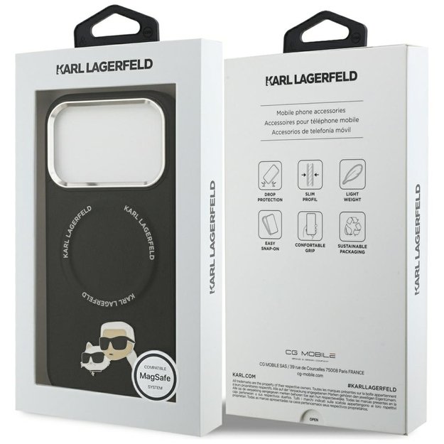 Karl Lagerfeld Karl &amp  Choupette Pins MagSafe Case for iPhone 17 Pro Max - Black 7
