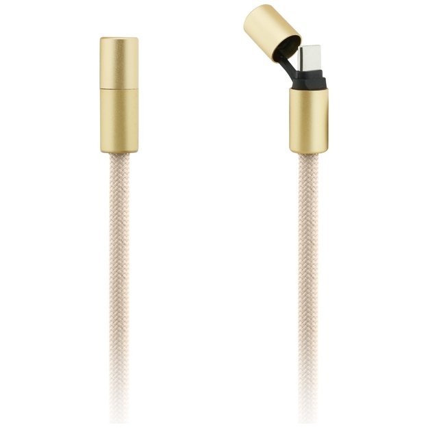 Guess CBDY 4G Charm USB-C / USB-C Cable 150cm - Beige 2