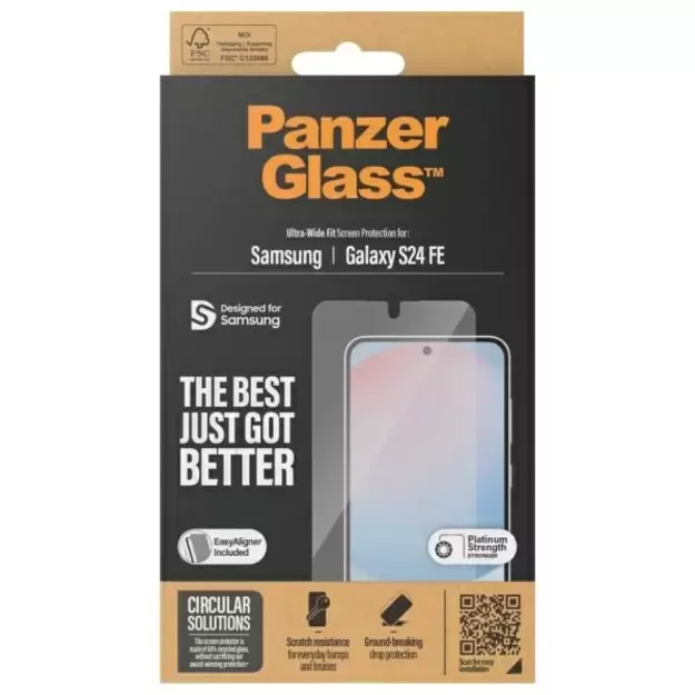 PanzerGlass Ultra-Wide Fit Screen Protection Tempered Glass for Samsung Galaxy S23 FE - Clear 3