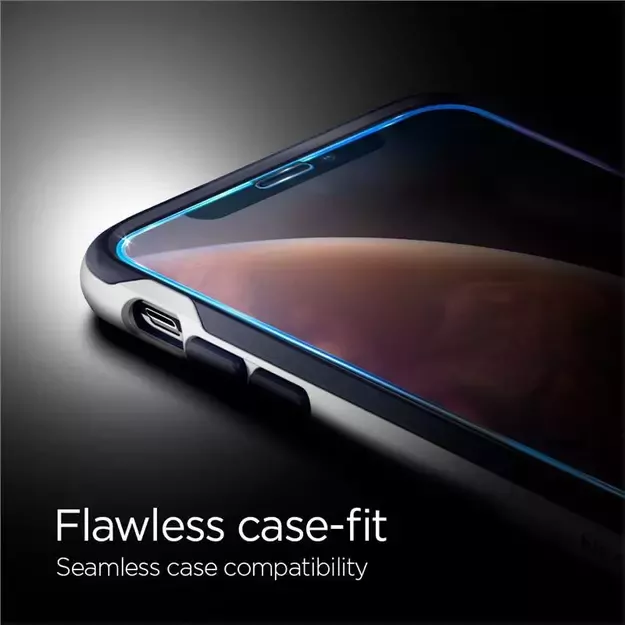 Spigen Glass FC Tempered Glass with Black Frame for iPhone X / XS / 11 Pro 12