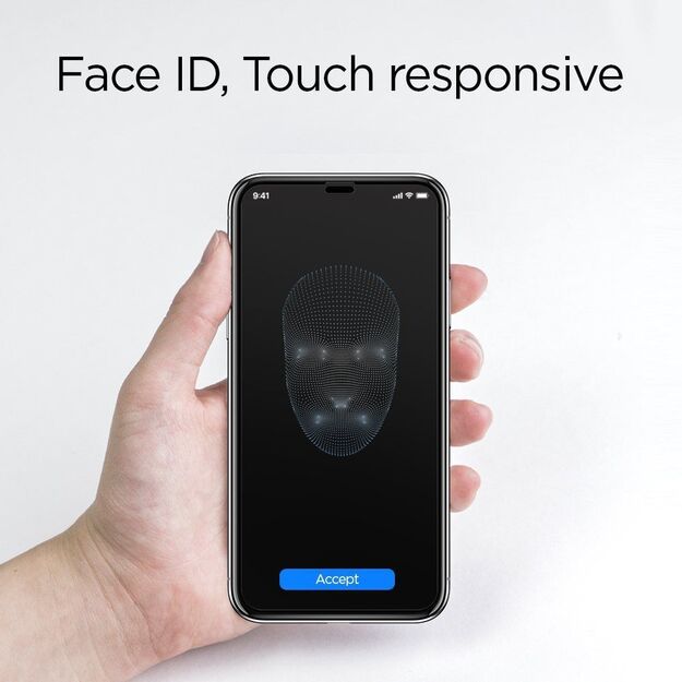 Spigen Glass FC Tempered Glass with Black Frame for iPhone X / XS / 11 Pro 7