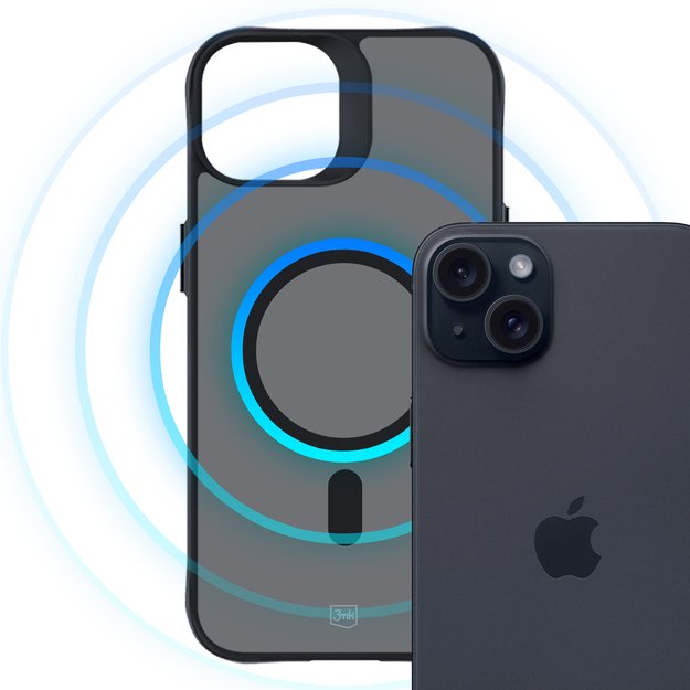 3mk Smoke MagCase with MagSafe for iPhone 15 Plus - semi-transparent 3
