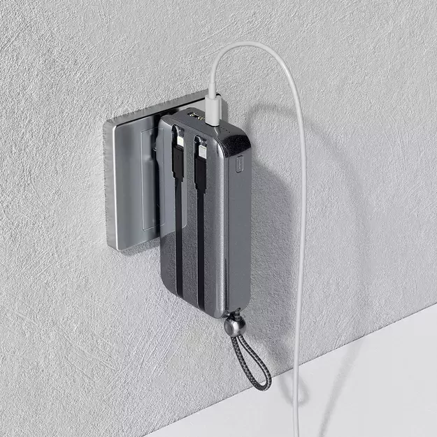 Dudao K25 2in1 10000mAh 3-Plug Powerbank Charger - Gray 7