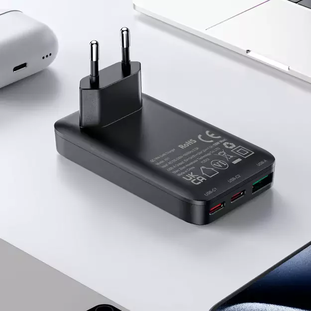Acefast A100 65W GaN 2 USB-C+ USB-A Charger Ultra Slim - Black 18