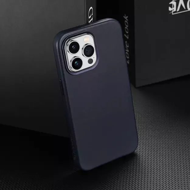 Dux Ducis Naples case iPhone 14 Pro Max magnetic leather case MagSafe blue 18
