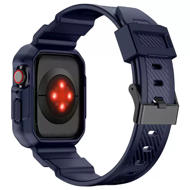 Kingxbar CYF106 2in1 armored case for Apple Watch SE, 9, 8, 7, 6, 5, 4, 3, 2, 1 (41, 40, 38 mm) with strap blue 13