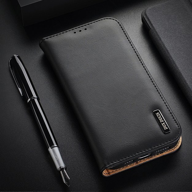 Dux Ducis Hivo Leather Flip Cover Genuine Leather Wallet for Cards and Documents iPhone 14 Plus Black 41