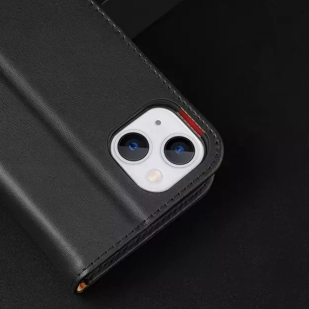 Dux Ducis Hivo Leather Flip Cover Genuine Leather Wallet for Cards and Documents iPhone 14 Plus Black 20