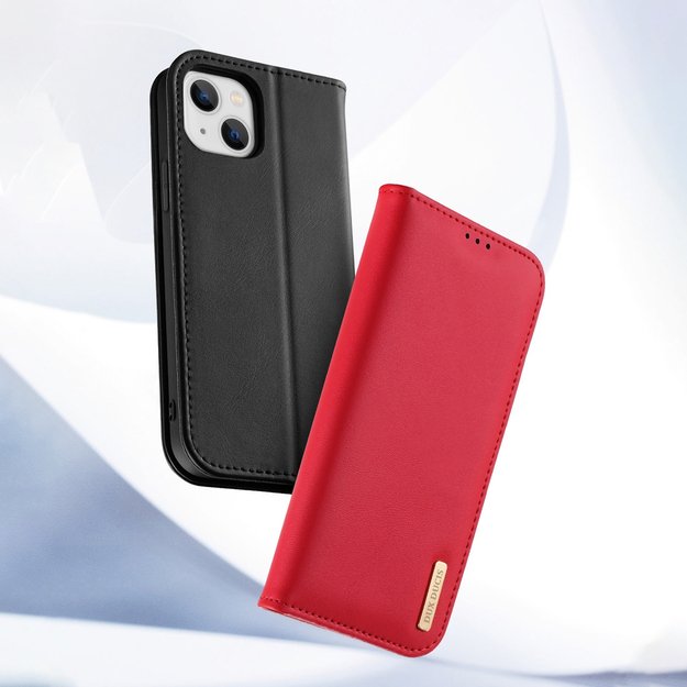Dux Ducis Hivo Leather Flip Cover Genuine Leather Wallet for Cards and Documents iPhone 14 Plus Black 40
