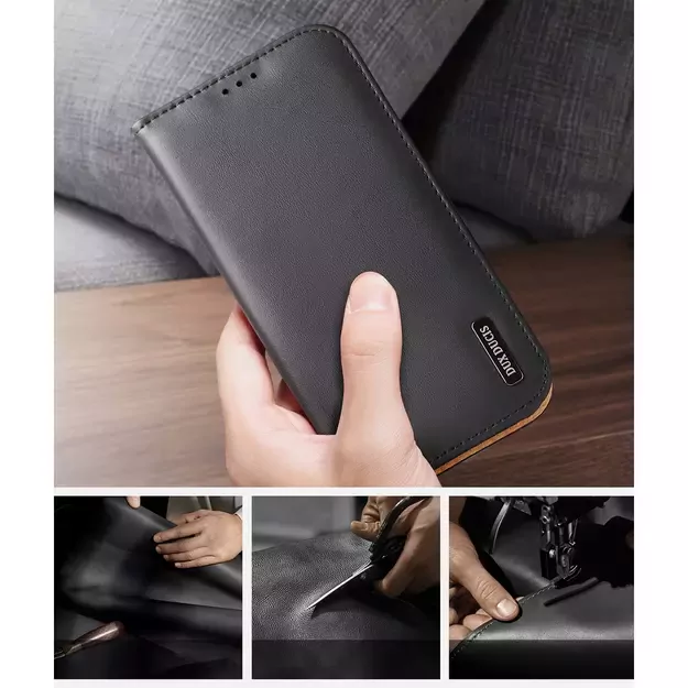 Dux Ducis Hivo Leather Flip Cover Genuine Leather Wallet for Cards and Documents iPhone 14 Plus Black 10