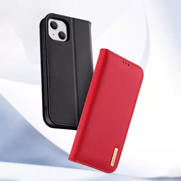 Dux Ducis Hivo Leather Flip Cover Genuine Leather Wallet for Cards and Documents iPhone 14 Plus Black 15