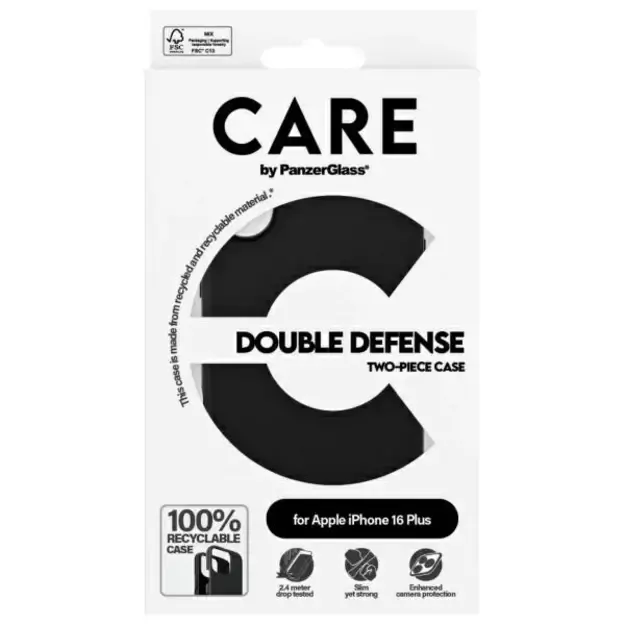CARE by PanzerGlass Feature Double Defense Case for iPhone 16 Plus - Black 6
