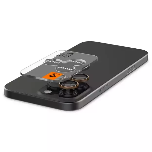 Spigen Optik Pro GLAS.TR ”EZ FIT” Camera Protector 2-PACK for iPhone 16 Pro / Pro Max - Brown 11