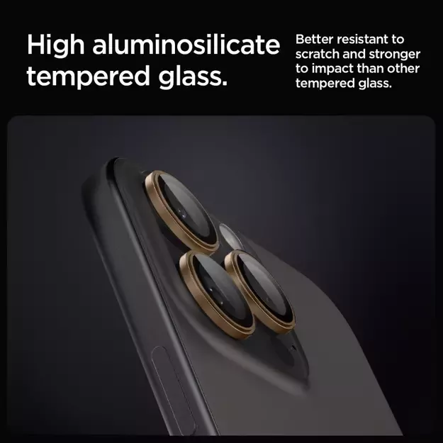 Spigen Optik Pro GLAS.TR ”EZ FIT” Camera Protector 2-PACK for iPhone 16 Pro / Pro Max - Brown 17