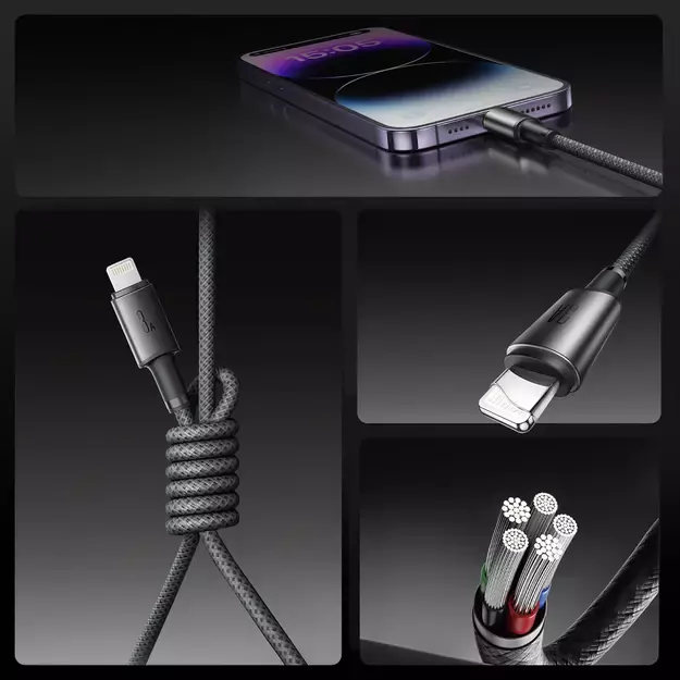 Joyroom S-A50 Unlimited Series 3A USB-A - Lightning Cable with Magnetic Organizer 1.2m - Gray 10