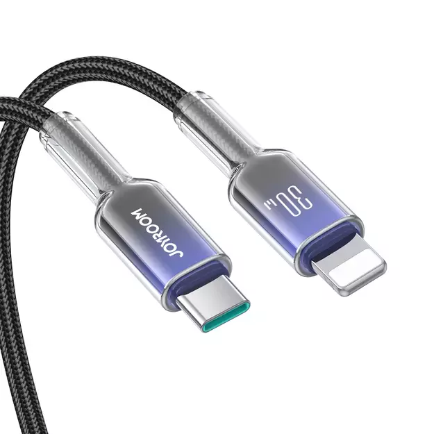 Joyroom S-A42 Crystal-Clear Series 30W USB-C - Lightning cable 1.2m - black 19
