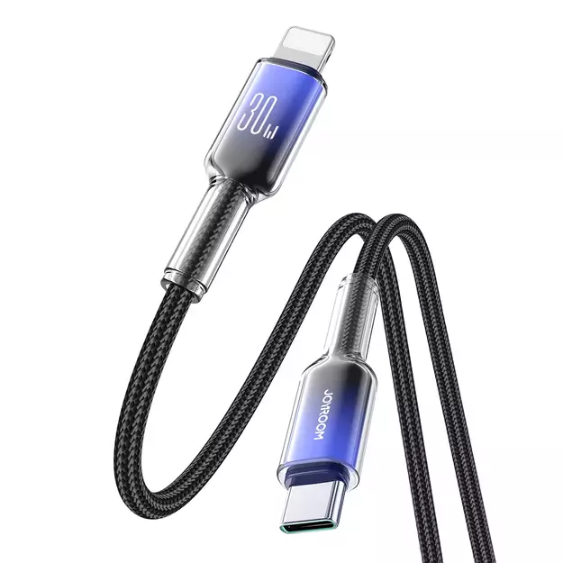 Joyroom S-A42 Crystal-Clear Series 30W USB-C - Lightning cable 1.2m - black 15