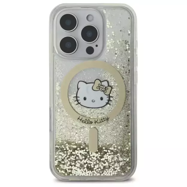 Hello Kitty Liquid Glitter Fever MagSafe Case for iPhone 16 Pro Max - Gold 9