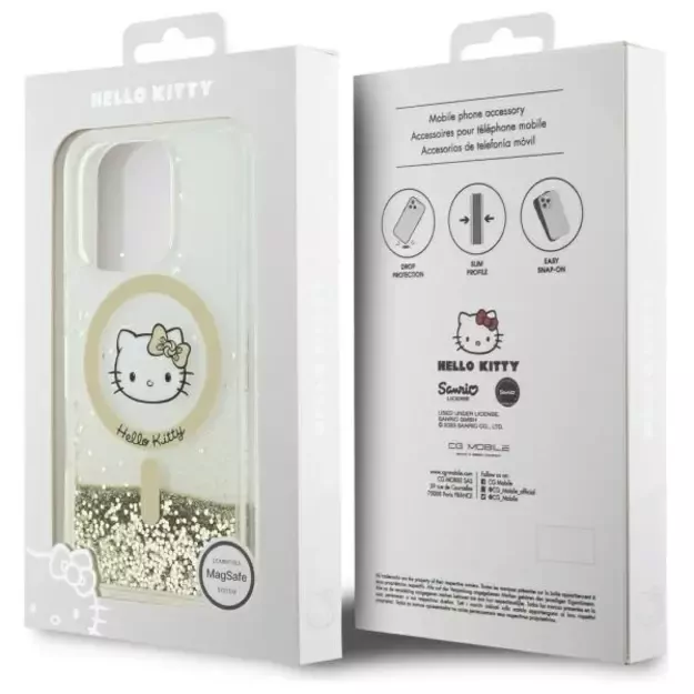 Hello Kitty Liquid Glitter Fever MagSafe Case for iPhone 16 Pro Max - Gold 14