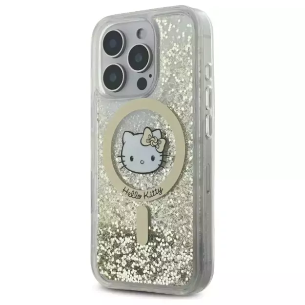 Hello Kitty Liquid Glitter Fever MagSafe Case for iPhone 16 Pro Max - Gold 8