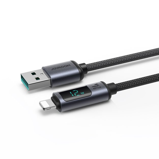 Joyroom Prism Series A16 Lightning / USB-A Cable 2.4A 1.2m with LED Display - Black 8