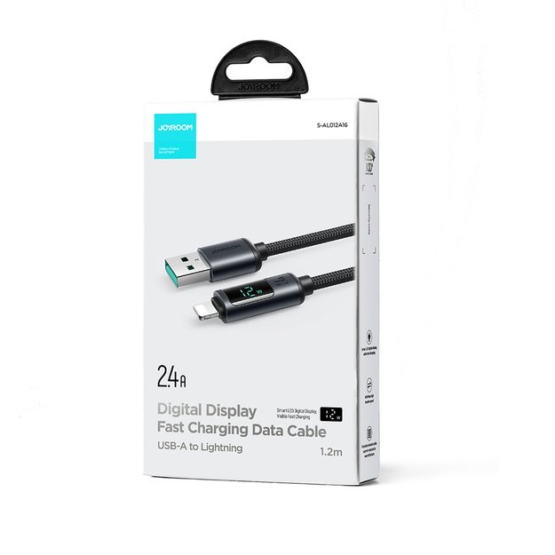 Joyroom Prism Series A16 Lightning / USB-A Cable 2.4A 1.2m with LED Display - Black 7