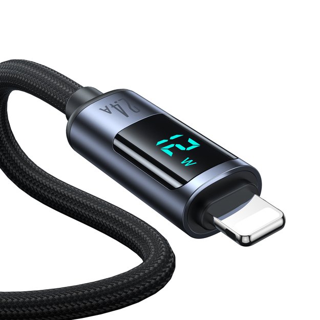 Joyroom Prism Series A16 Lightning / USB-A Cable 2.4A 1.2m with LED Display - Black 10