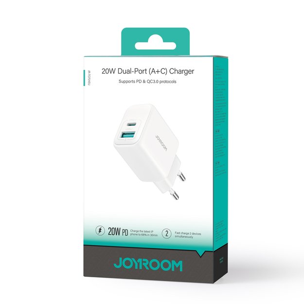 Joyroom JR-TCF21 network charger USB-C / USB-A 20W PD / QC 3.0 - white 7