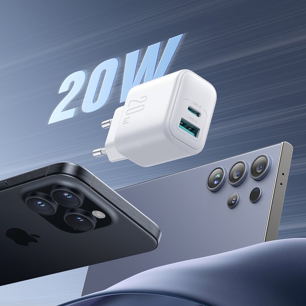 Joyroom JR-TCF21 network charger USB-C / USB-A 20W PD / QC 3.0 - white 8