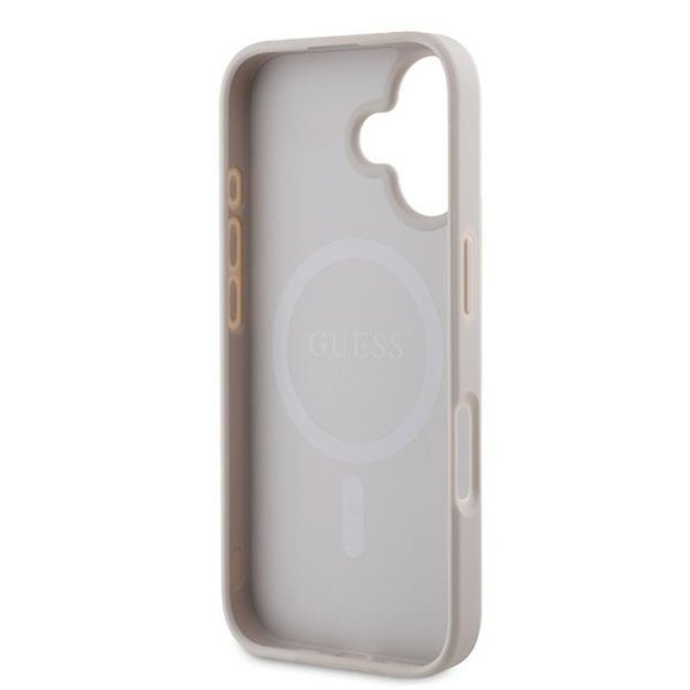 Guess Saffiano Peony Classic Logo MagSafe iPhone 16 Plus Case - Pink 6