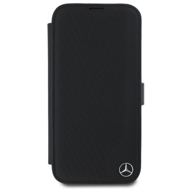 Mercedes Leather Wood Imitation iPhone 16 Pro Case - Black 2