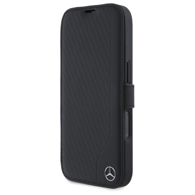 Mercedes Leather Wood Imitation iPhone 16 Pro Case - Black 1