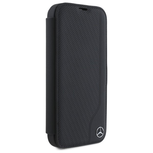 Mercedes Leather Wood Imitation iPhone 16 Pro Case - Black 3
