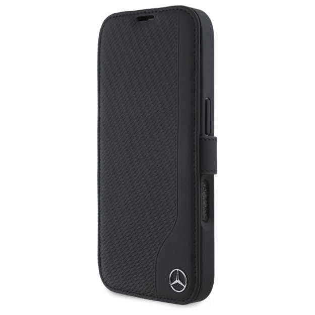 Mercedes Leather Wood Imitation iPhone 16 Pro Case - Black 5