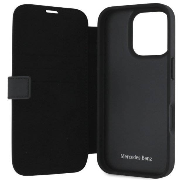 Mercedes Leather Wood Imitation iPhone 16 Pro Case - Black 6
