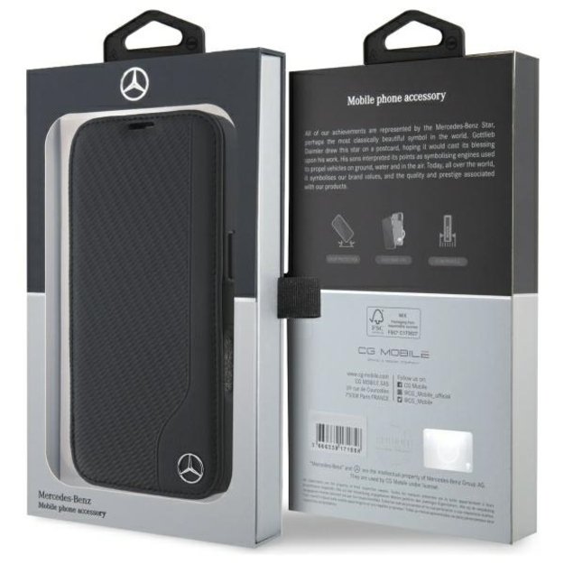 Mercedes Leather Wood Imitation iPhone 16 Pro Case - Black 7