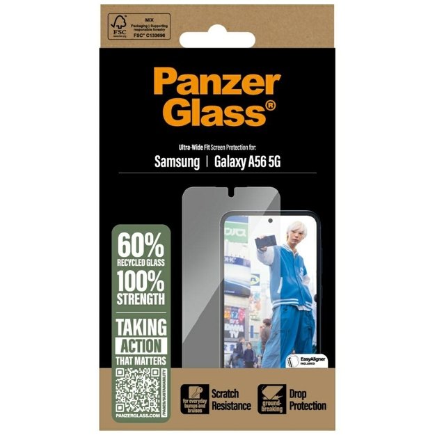 PanzerGlass Ultra-Wide Fit Tempered Glass for Samsung Galaxy A56 5G 3