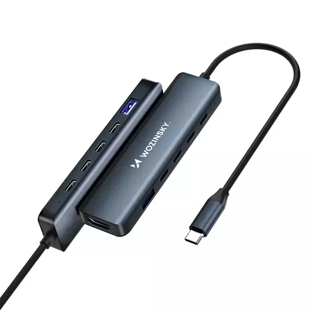 USB-C 6 in 1 Hub Wozinsky WHBC10Y4S Multifunctional, Aluminum, with 25 cm Cable - Gray 2