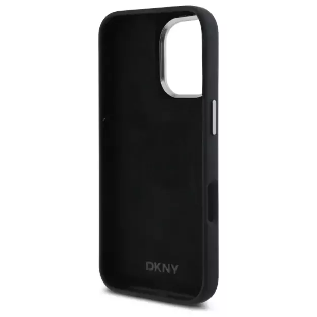 DKNY Liquid Silicone Metal Logo iPhone 16 Case - Black 4