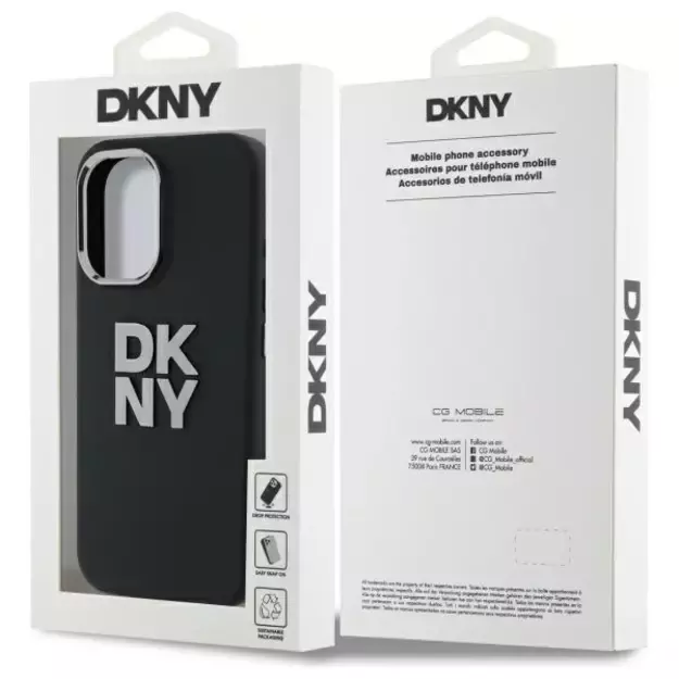 DKNY Liquid Silicone Metal Logo iPhone 16 Case - Black 5